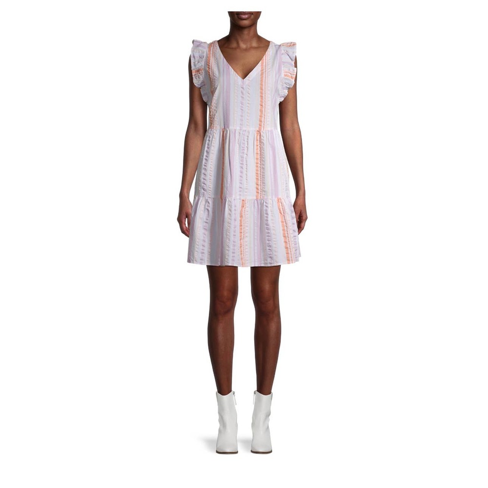Time and Tru Women's Striped Flutter Sleeve Dress Size XXL